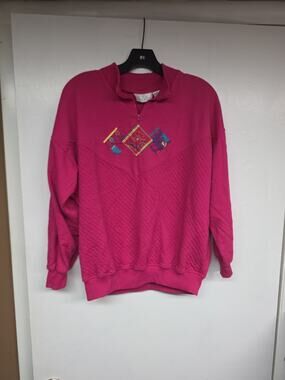 Vintage Just For Women Hot Pink Quarter Zip